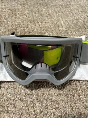 Fox Racing Unisex Gray Goggles with Neon Yellow Strap